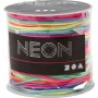 Meerkleurige strikkoord - neonkleuren - 28 m