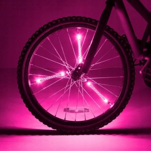 LED-spaaklampjes voor de fiets, roze, 3 stuks - werkt op batterijen LED-spaaklampjes voor de fiets, roze, 3 stuks - werkt op batterijen