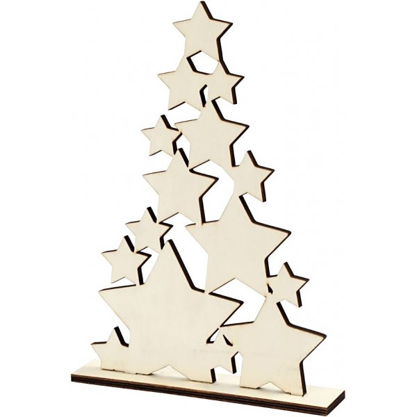 Kerstboom met sterren - 21,5 x 29,8 cm