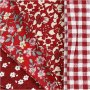 Patchworkstof - rood - 4 st