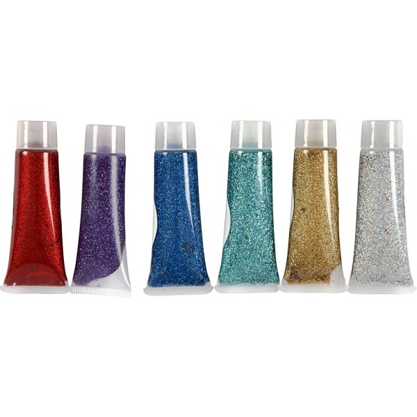 Eulenspiegel Glittergel - gemengde kleuren - 6 x 18 ml