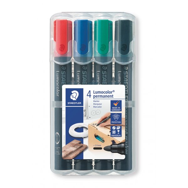 Pemanent Marker Lumocolor 2 mm - 4 stiften