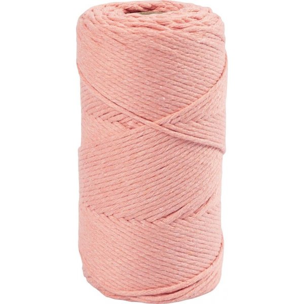 Macramgaren - roze - 2 mm - 198 m