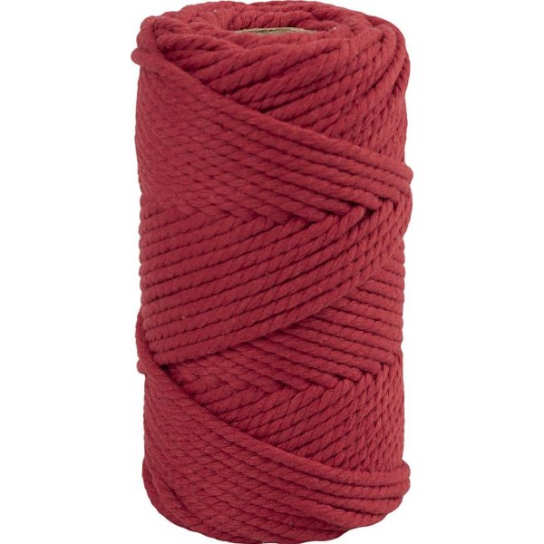Macramgaren - rood - 4 mm - 55 m