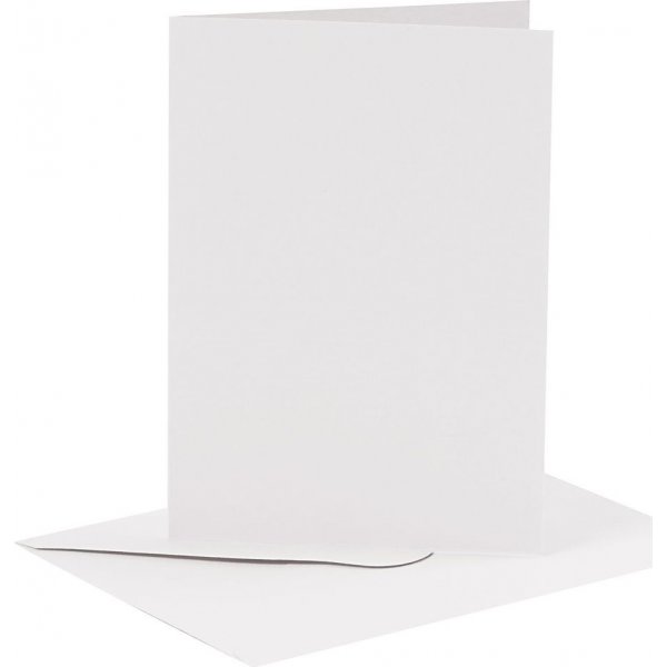 Kaarten en enveloppen - wit - 11,5 x 16,5 cm - 6 sets