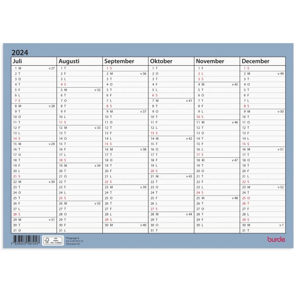 Wandkalender 24/25 - Wandblad - A4