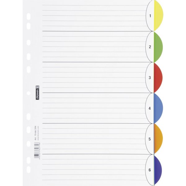 Index voor ringband - A4 - 6 tabs