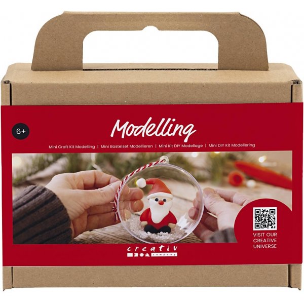Mini DIY Kit Modelleren - rood/wit - Kerstman Mini DIY Kit Modelleren - rood/wit - Kerstman