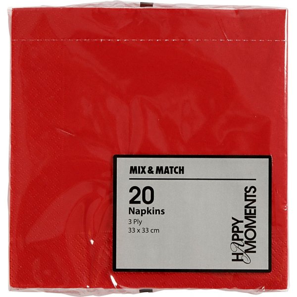 Servetten - rood - 20 st Servetten - rood - 20 st