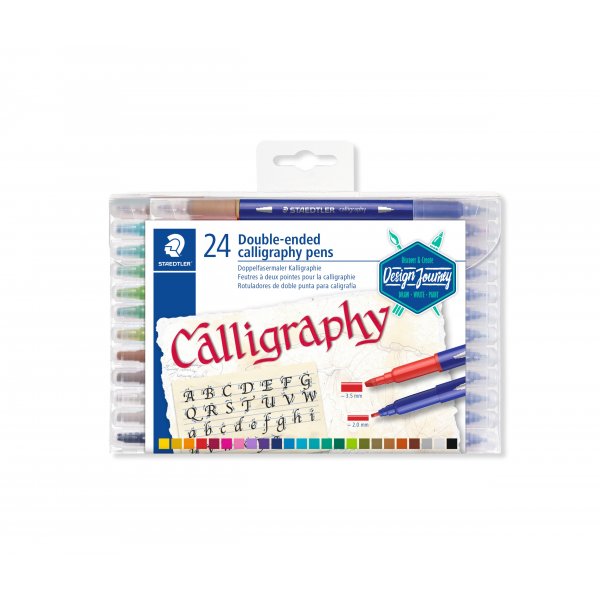 Dubbelzijdige kalligrafiepennen Design Journey - 24 pennen