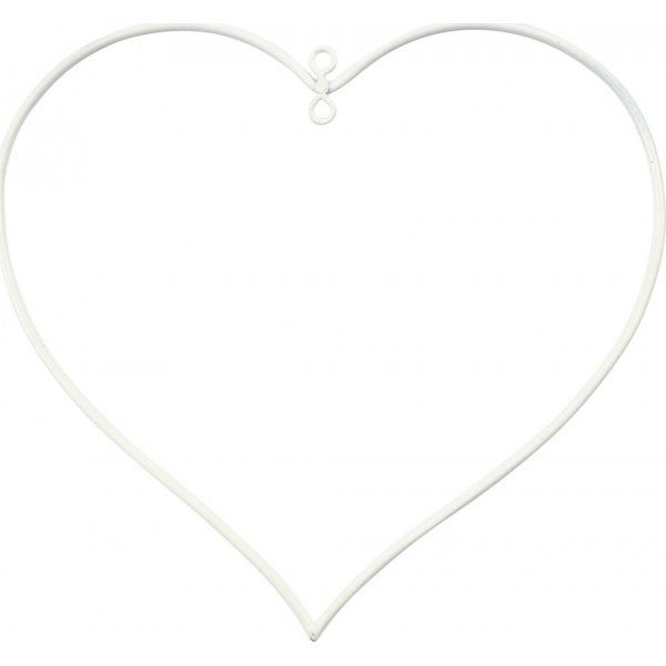 Metalen hart - wit - 10 st