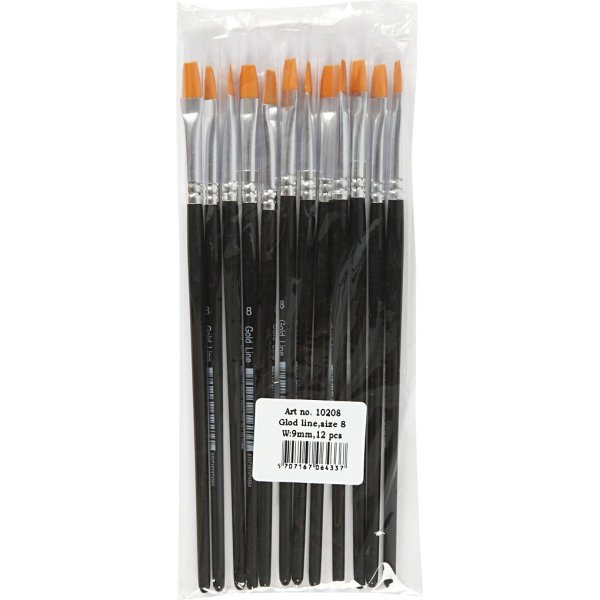 Gold Line penselen - nr. 8 - bord - 12 st Gold Line penselen - nr. 8 - bord - 12 st