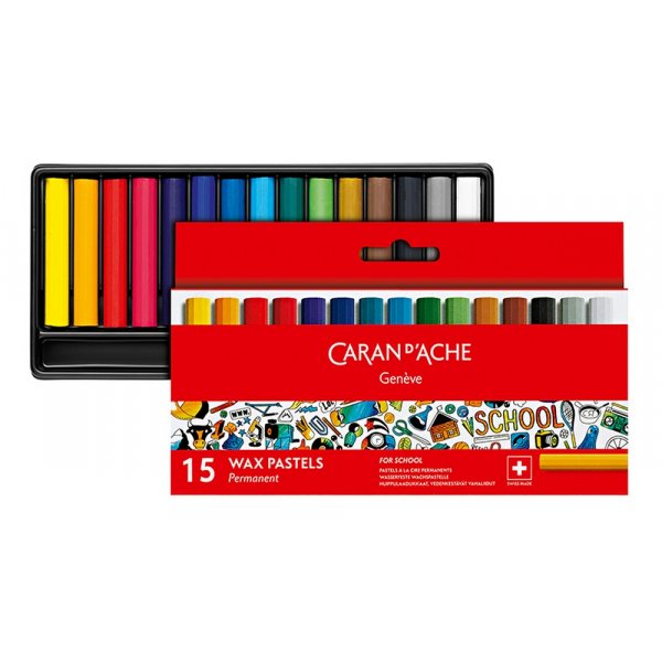 Schoolset Caran d'Ache 1/2 permanent - 15 kleurpotloden