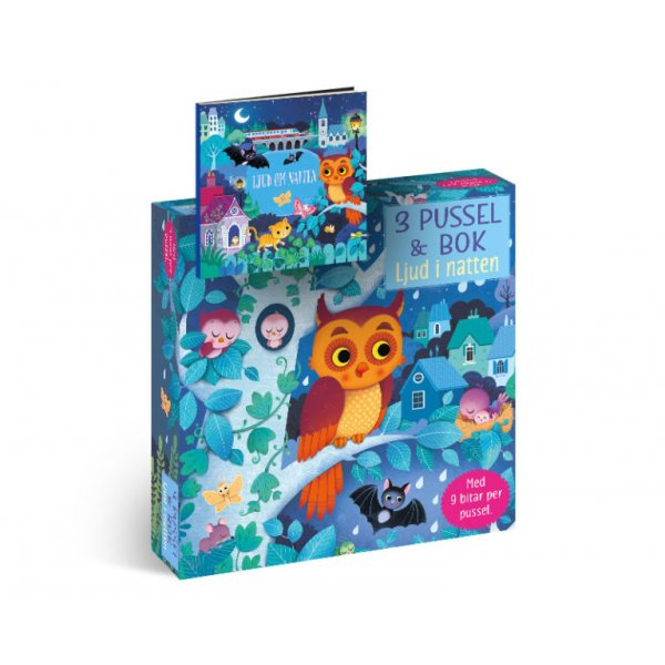 3 puzzels & boek: Geluiden in de nacht