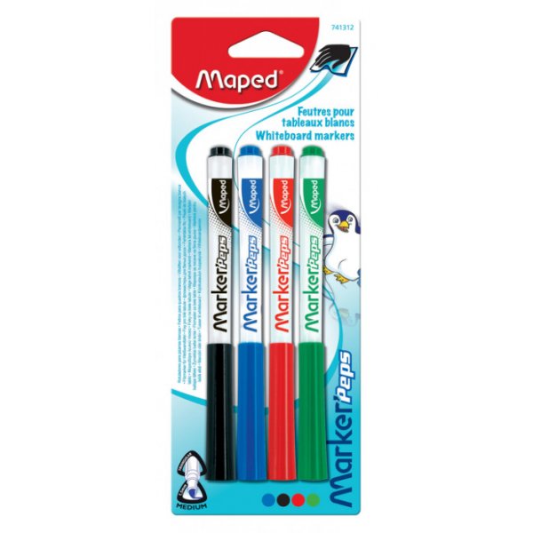 Whiteboardpennenset - Maped - 4-pack