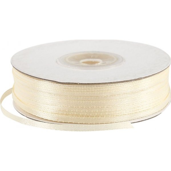 Satijnen lint - gebroken wit - B3 mm - 100 m
