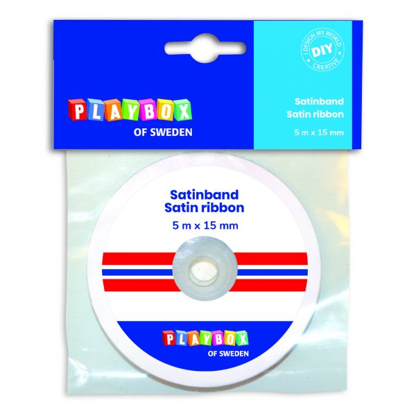 Satijnen lint rood, blauw, wit