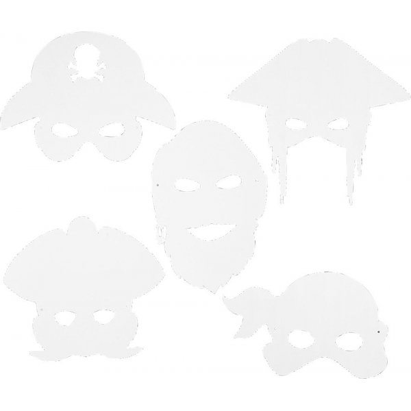 Piratenmaskers - wit - 16 st