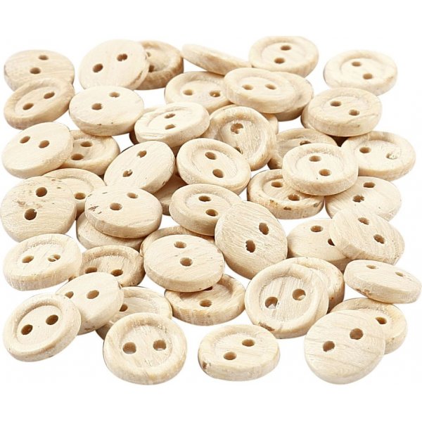 Houten knopen 8 mm - 50 st
