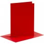 Kaarten en enveloppen - rood - 11,5 x 16,5 cm - 6 sets