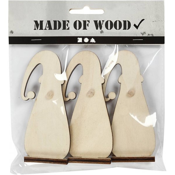 Kerstman gemaakt van hout - 3 st