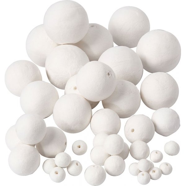 Flirtballen - wit - verschillende maten - 42 st