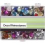 Strasstenen in doosje - blauw - roze - zilver - rond - sterren - hartjes - 6+7+9+10+11+12+14+16 mm - 300 st