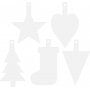 Kartonnen figuren - Kerstversiering - wit - 5 x 20 st