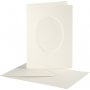 Passepartout kaart met envelop - gebroken wit - ovaal - 10 sets