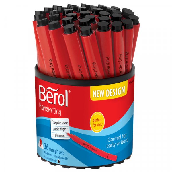 Vezelpen Berol - Handschriftpen - Driehoekige vorm - Zwart