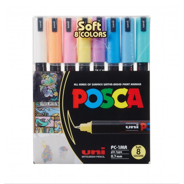Uni Posca PC-1MR - 8 zachte kleuren