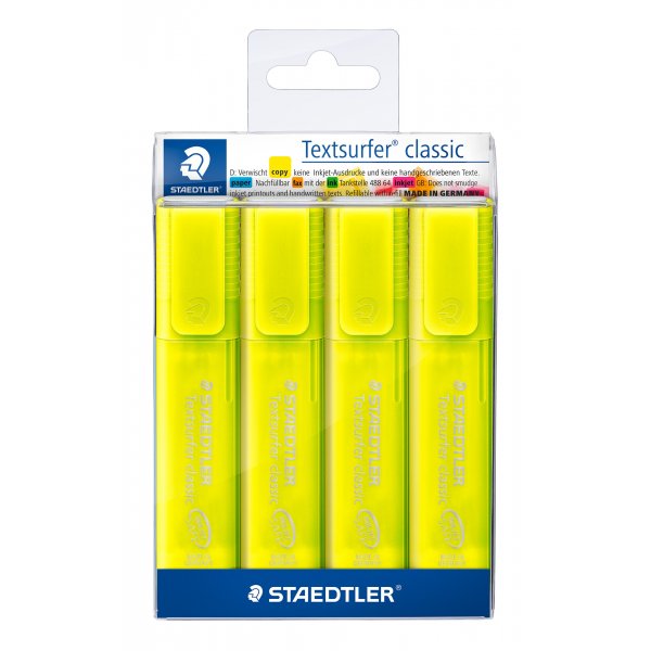Markeerpen Textsurfer Geel - 4 stiften