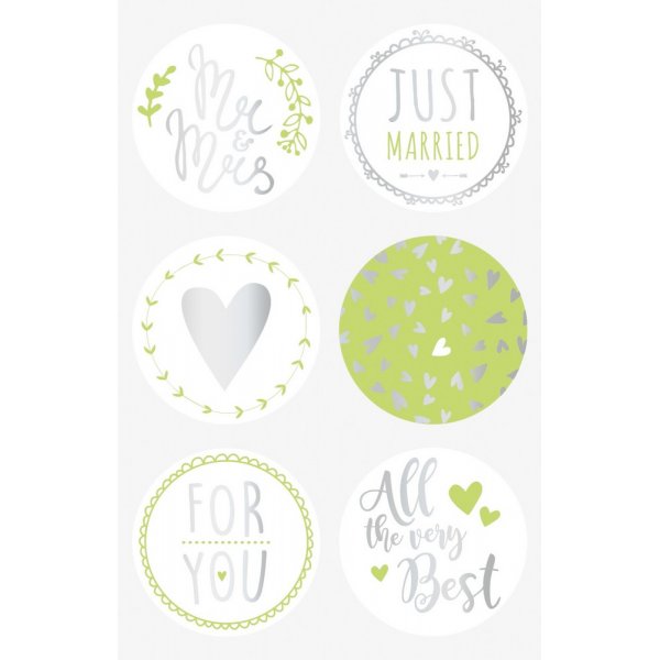 Sticker - Rond 4 cm - Net getrouwd groen