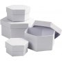 Zeshoekige dozen - wit - 4 st