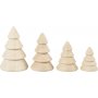 Houten kerstbomen - 4 st