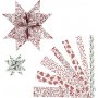 Sterstroken - rood - wit - 6,5+11,5 cm, 48 stroken