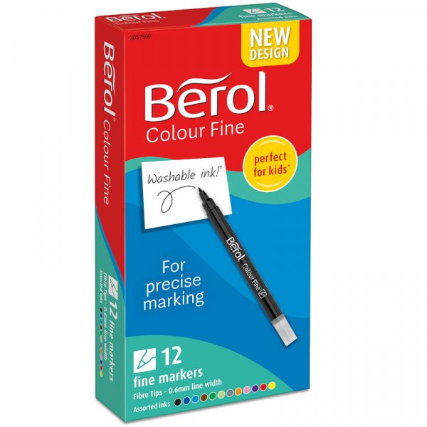 Vezelpen Berol - Kleur Fijn - 12 pennen