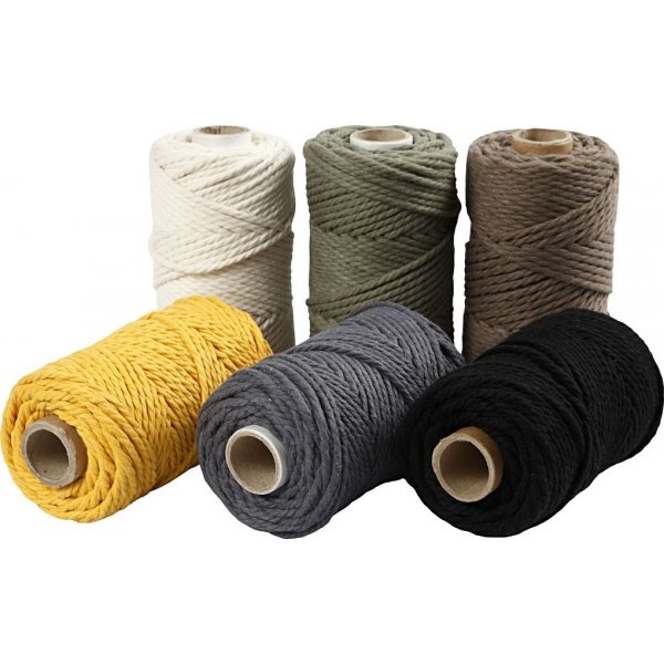Macramégaren - gemengde kleuren - Ø4 mm - 55 m