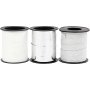Cadeaukoord - zilver - zilver glitter - wit - 3 x 15 m