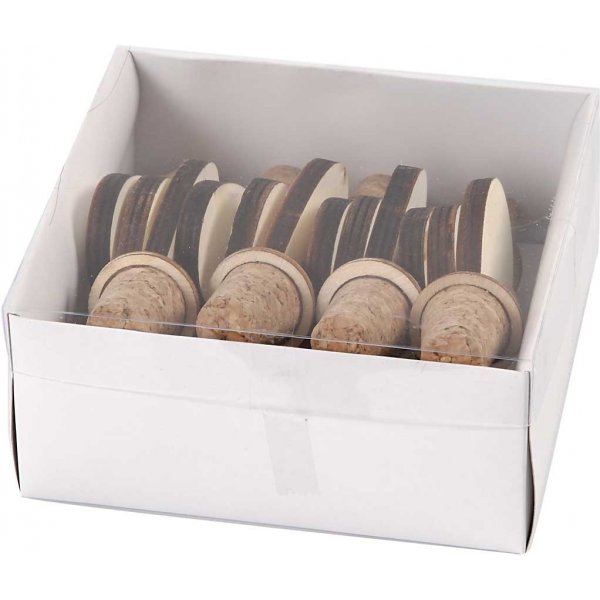 Kurk met houten hart - 12 st Kurk met houten hart - 12 st