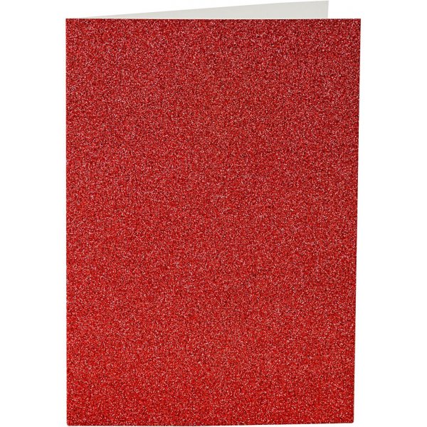 Kaarten en enveloppen - rood - glitter - 11,5 x 16,5 cm - 4 sets Kaarten en enveloppen - rood - glitter - 11,5 x 16,5 cm - 4 sets