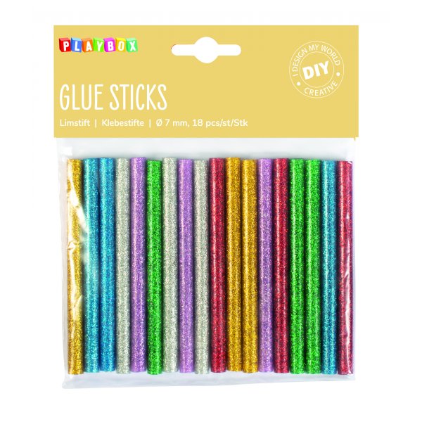 Lijmstift Glitter - 7mm 18 st