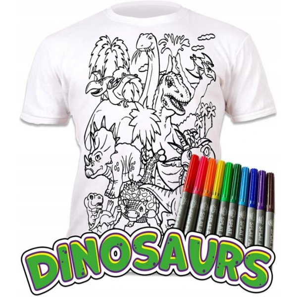 Kleur je T-shirt - Dinosaurussen Kleur je T-shirt - Dinosaurussen