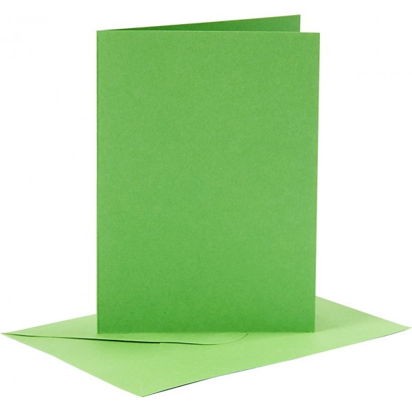Kaarten en enveloppen - groen 10,5 x 15 cm - 6 sets Kaarten en enveloppen - groen 10,5 x 15 cm - 6 sets