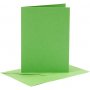 Kaarten en enveloppen - groen 10,5 x 15 cm - 6 sets