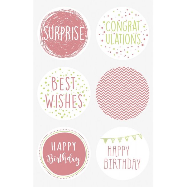 Sticker - Rond 4 cm - Verjaardag rood