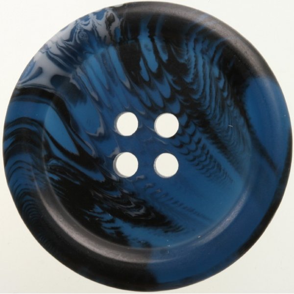 Knoop Rond 4-gaats 15 mm 10st - Zwart met blauw