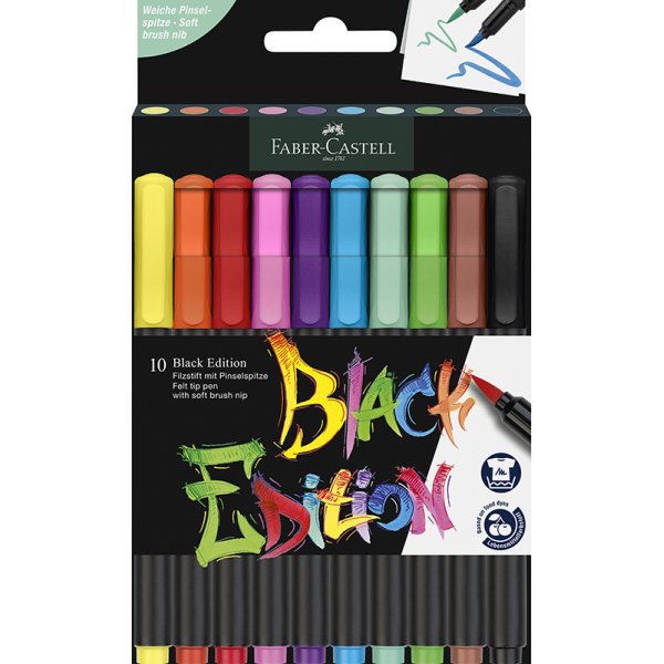 Kleurpotlodenset - Faber-Castell - Redline Brush-potloden - Black Edition-set