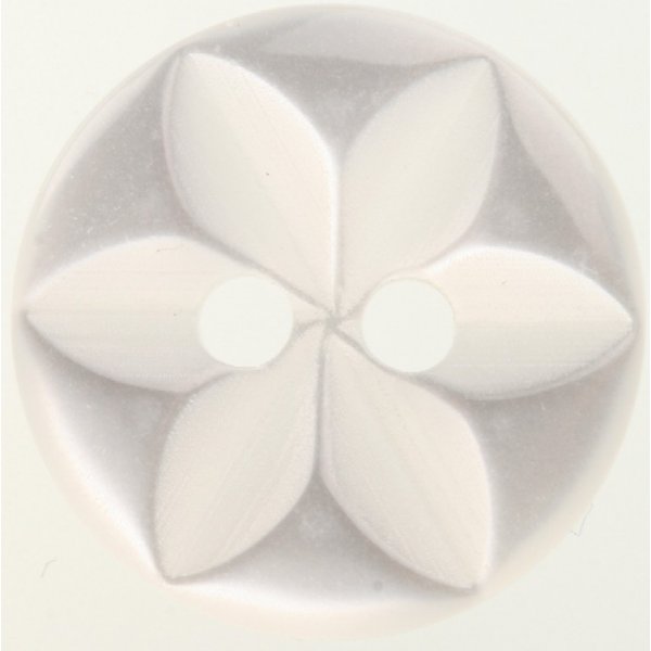 Knoop Rond 2-gaats 11 mm 10st - Parelmoer Bloemenmotief