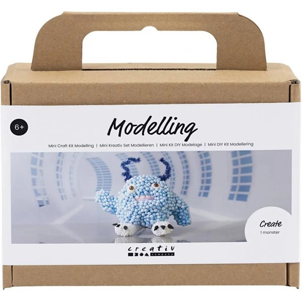 Mini DIY Kit Modellering, lichtblauw, Monster Bobby